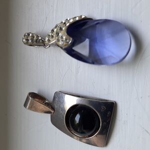 2 Sterling Silver 925 One Has White Gold Top
